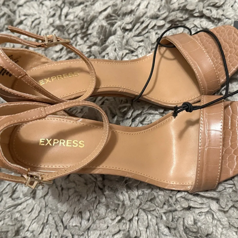 Express Tan Strappy Heels - Picture 11 of 15